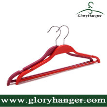 Top Quality Lacquer Wooden Hanger with Pant Bar/Matel Hook